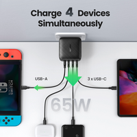 UGREEN 65W GaN ładowarka szybkie ładowanie 4.0 3.0 typ C PD ładowarka USB z QC 4.0 3.0 szybka ładowarka do iPhone 13 12 Xiaomi Laptop 2